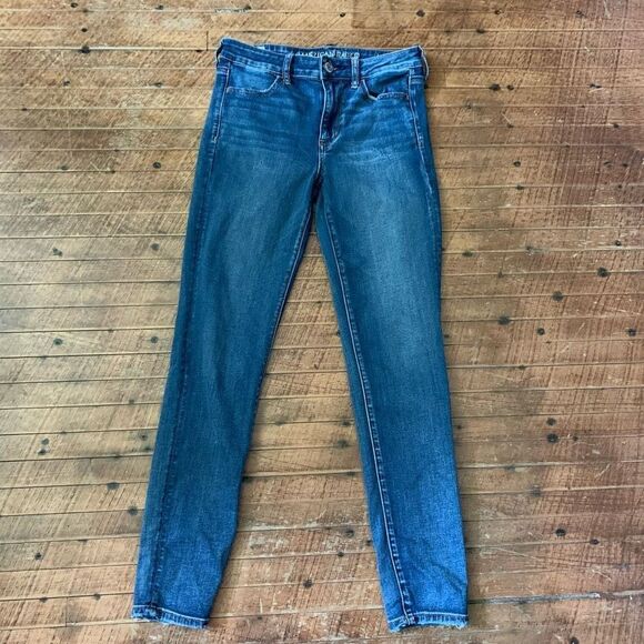 American Eagle distressed hi-rise size 6 stretchy jeggings - Picture 1 of 3